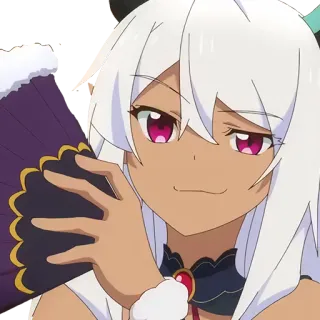 😏 аниме, девушка, самодовольный, фанат telegram sticker