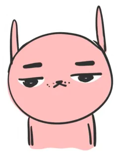 😐 Desenho animado, Animal, Rosa, Coelho, Coelhinho, Fofo telegram sticker