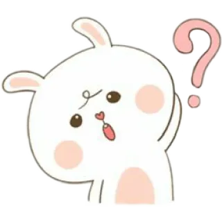 🧐 bunny, rabbit, question, cute, sticker, cartoon telegram sticker