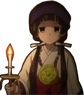 🐻 anime, girl, candle, dark, traditional, japanese telegram sticker