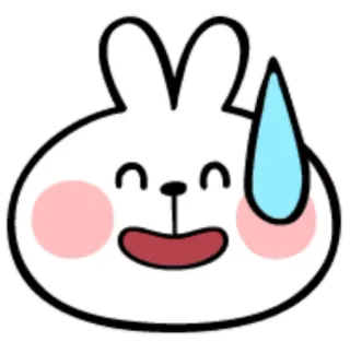 🙃 conejo, conejito, sudor, lindo, dibujos animados, animal, kawaii, emoji telegram sticker