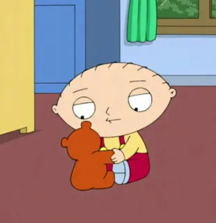 🧸 Stewie Griffin Family Guy cartoon, animated, baby, television, teddy bear, sitcom telegram sticker