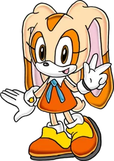 ✌ Cream the Rabbit Sonic the Hedgehog binatang, kelinci, lucu, kartun, Sonic telegram sticker