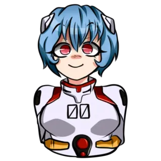 😊 Rei Ayanami Evangelion Anime, Karakter, Gadis, Rei Ayanami, Evangelion whatsapp sticker