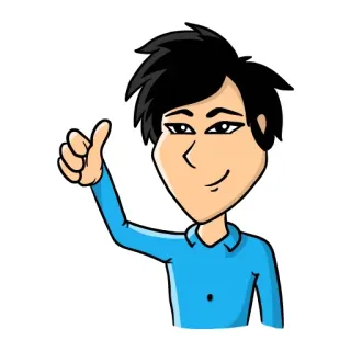 👍 Cartoon, Mann, Daumen hoch, Positiv, Zustimmung, Illustration whatsapp sticker
