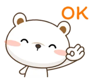 👌 OK oso, ok, ok, dibujos animados, lindo, animal telegram sticker