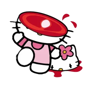 😵 Hello Kitty Hello Kitty, Гор, Ужасы, Кровь, Мультфильм telegram sticker