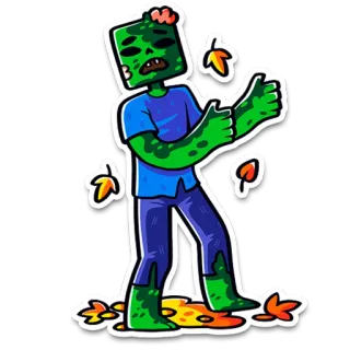 🍁 Zombie Minecraft minecraft, zombie, mostro, videogioco, non morto telegram sticker