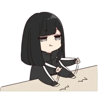 🦄 garota anime, chibi, entediado/a, desenho, fofo/a, desenho animado telegram sticker