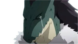 😭 anime, llorando, dragón, triste, lágrimas, emocional whatsapp sticker