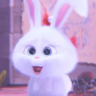 🐰 Snowball The Secret Life of Pets rabbit, cute, bunny, fluffy, white, animal, pet, cartoon whatsapp sticker