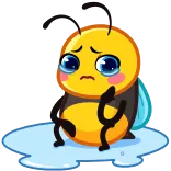 😭 ผึ้ง, เศร้า, ร้องไห้, น่ารัก, แมลง, สัตว์ telegram sticker