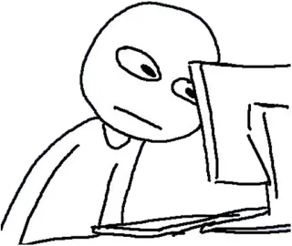 🤐 stick figure, computer, monitor, keyboard, internet, meme, funny, illustration telegram sticker