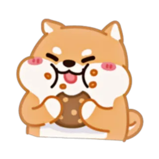 🍪 狗, 柴犬, 饼干, 动物, 卡通, 可爱, 食物, 甜 telegram sticker