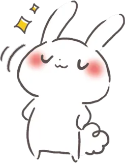😌 konijn, konijntje, schattig, dier, kawaii, glitter whatsapp sticker