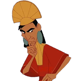 🤔 Kuzco The Emperor's New Groove ดิสนีย์, การ์ตูน, จักรพรรดิ, คูซโก้, ประชดประชัน, คิด telegram sticker
