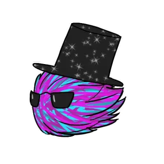 😉 Cartoon, Figur, Hut, Brille, skurril, abstrakt whatsapp sticker