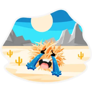 😭 cactus, triste, piangendo, deserto, illustrazione, adesivo, mostro telegram sticker