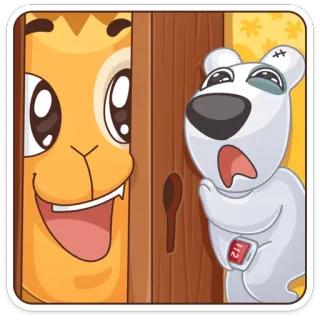 🙃 卡通, 动物, 熊, 猫, 害怕, 惊讶 telegram sticker