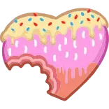 🍩 Herz, Keks, Süß, Essen, Dessert, Leckerli, Bissen, Rosa telegram sticker