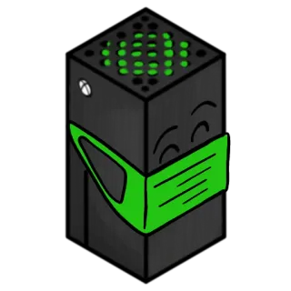 😷 xbox, gaming, maske, cartoon, xbox series x telegram sticker