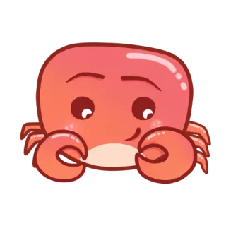 😏 caranguejo, fofo, desenho animado, criatura marinha, animal, oceano, kawaii telegram sticker