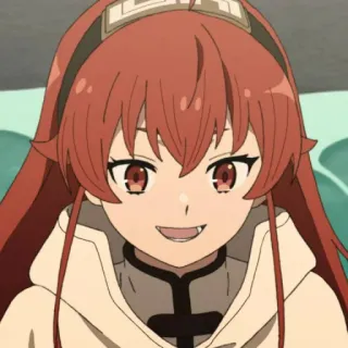 😄 Anime, Meisje, rood haar, glimlach telegram sticker