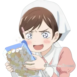 🤩 @Swallow2Israel Anime, Phụ nữ, Lọ, Tiền xu, Phim hoạt hình telegram sticker