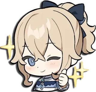 👍 Jean Gunnhildr Genshin Impact anime, girl, blonde, genshin impact, character, wink, thumbs up whatsapp sticker