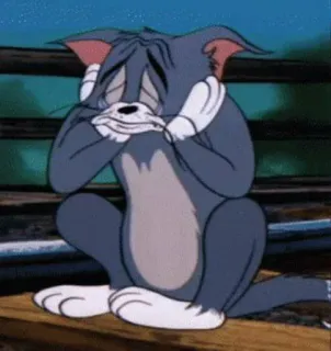 😓 Tom Cat Tom and Jerry Desenho animado, Triste, Chorando, Gato, Meme telegram sticker