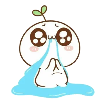 💘 crying, sad, tears, plant, cartoon, emotion telegram sticker