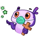 ☦️ Kreskówka, Maska, Wirus, Religijny telegram sticker