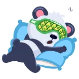 😴 панда, спящий, маска для сна, подушка, милый, мультик whatsapp sticker
