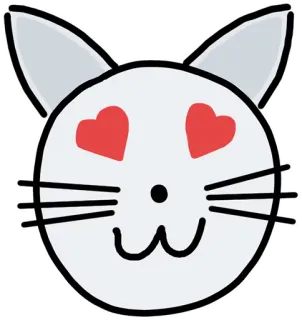 😻 猫, 子猫, ハート目, 愛, 可愛い, 動物, ステッカー telegram sticker