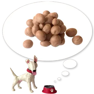 🍖 dog, food, dog food, bowl, thinking, dreaming, wishful thinking telegram sticker