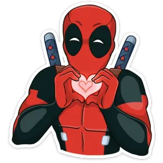 ❤️ Deadpool เดดพูล, มาร์เวล, ซูเปอร์ฮีโร่, ดาบ, หนังสือการ์ตูน telegram sticker