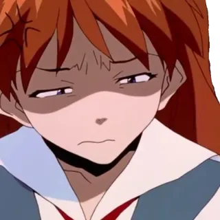 😒 Asuka Langley Soryu Neon Genesis Evangelion anime, girl, evangelion, asuka, expression, annoyed telegram sticker