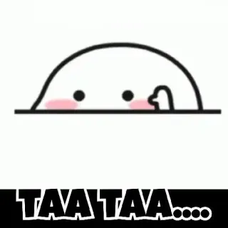 👋 TAATAA.... 可愛い, 覗き見, 手を振る, さようなら telegram sticker