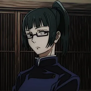 🎧 Maki Zenin Jujutsu Kaisen Anime, Jujutsu Kaisen, Maki Zenin, Gafas, Chica anime telegram sticker