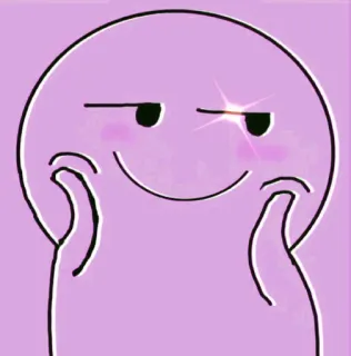 ✨ Dibujo animado, Cara, Sonrisa burlona, Emoji, Lindo whatsapp sticker