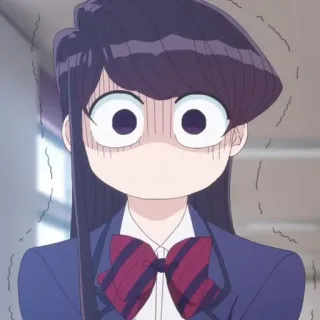 ☁️ Komi Shouko Komi Can't Communicate Anime, Komi Não Consegue Comunicar, Komi Shouko, assustado, chocado, uniforme escolar telegram sticker