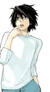 🤔 L Lawliet Death Note Аниме, Манга, Детектив, L, Тетрадь Смерти, Персонаж telegram sticker