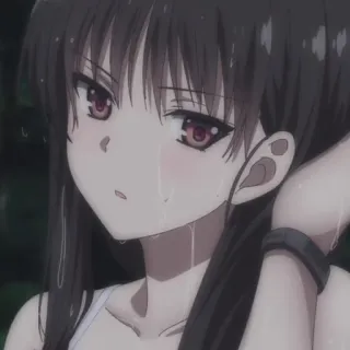 😑 anime, girl, crying, tears telegram sticker