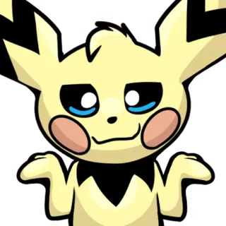 🤷‍♂️ Pichu Pokémon Pichu, Pokemon, shrug, confused, cartoon, cute, reaction telegram sticker