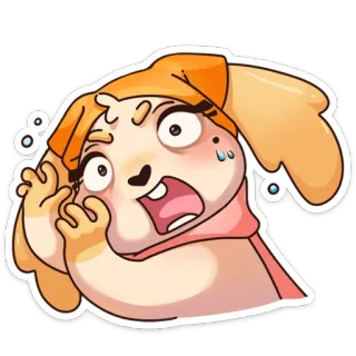 😬 мультфильм, собака, в шоке, выражение лица, страх, нервный whatsapp sticker