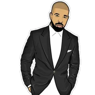 👔 Drake Drake, Rapper, Musiker, Anzug, Porträt telegram sticker