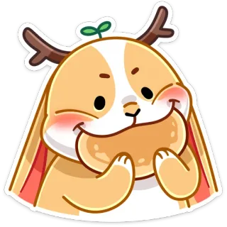 🍪 animal, lindo, dibujos animados, pegatina, kawaii, ciervo, astas telegram sticker