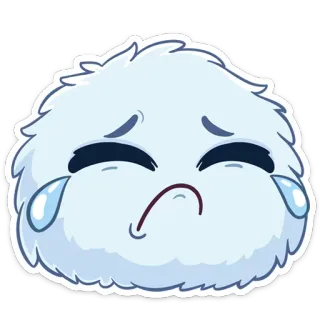 😭 triste, llorando, emocional, esponjoso, bola, dibujos animados, lindo, lágrimas telegram sticker