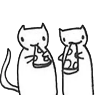 🍕 cat, pizza, animal, food, cute, sticker, cartoon telegram sticker