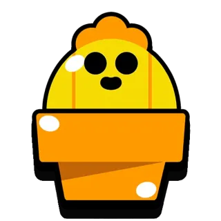 🌵 仙人掌, 尖刺, 荒野乱斗, 植物, 黄色, 橙色 telegram sticker